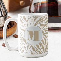 Chic Beige Poster de animal Monogramme