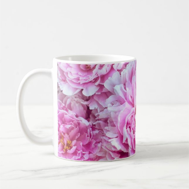 Mug Chic Chic Pink Pastel Peonies roses (Gauche)