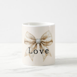 Mug Chic Crème Argent Glam Bow Love
