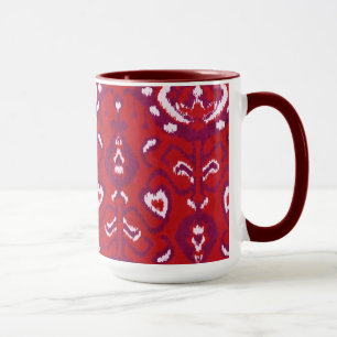 Mug Chic crimson rouge violet ikat motif tribal