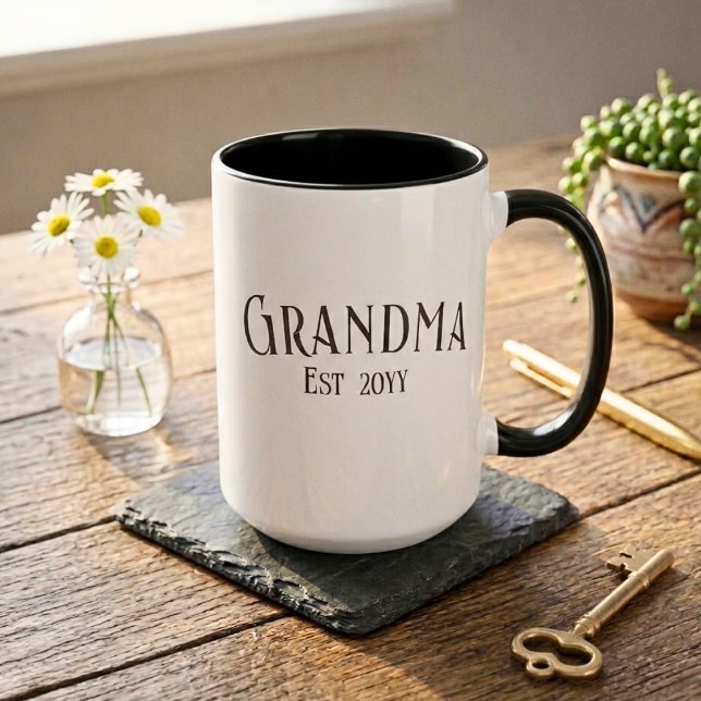 Mug Chic Grandma Established Personalize Name Year (Créateur téléchargé)
