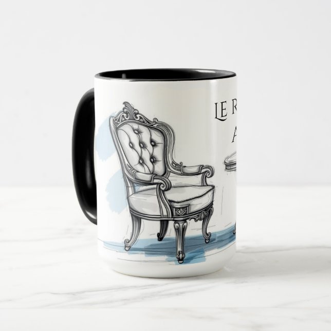 Mug Chic Le Roi Chille Au Café Café esthétique (Devant gauche)