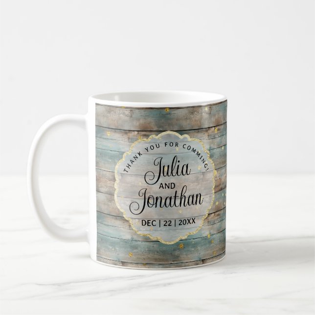 Mug Chic Merci en bois Shabby Pastel (Gauche)
