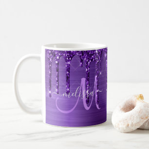 Mug Chic Purple Parties scintillant de séchage Pinceau