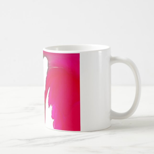 Mug Chic rouge extraordinaire rose sous le ciel blanc. (Droite)