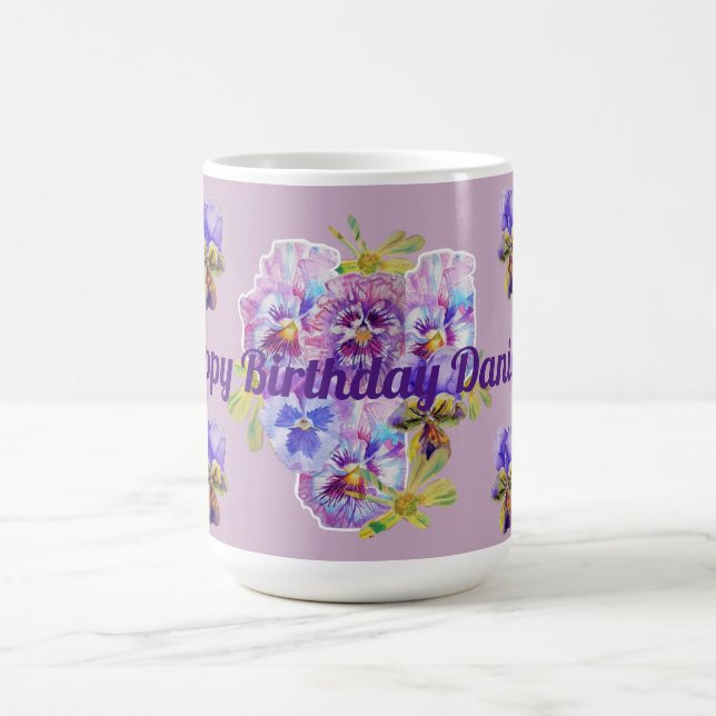 Mug Chic Shabby Chic Plutôt Violet Panseux Floral Lila (Centre)