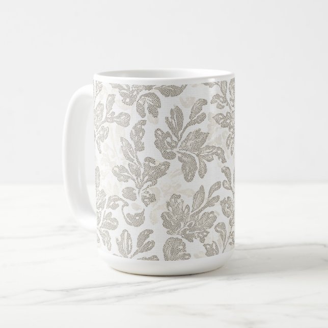 Mug Chic White Cream Floral (Devant gauche)