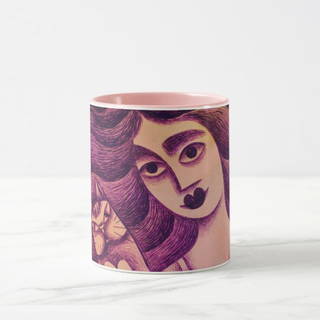 Mug Chica con su gato (Centre)