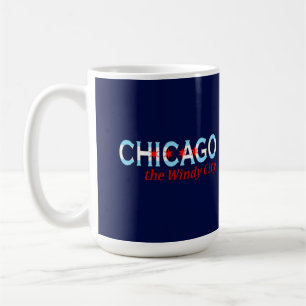 Mug Chicago la ville venteuse, conception de drapeau