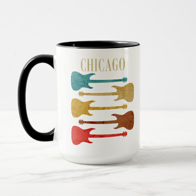 Mug Chicago Vintage Guitars Concert Festival Souvenir (Gauche)