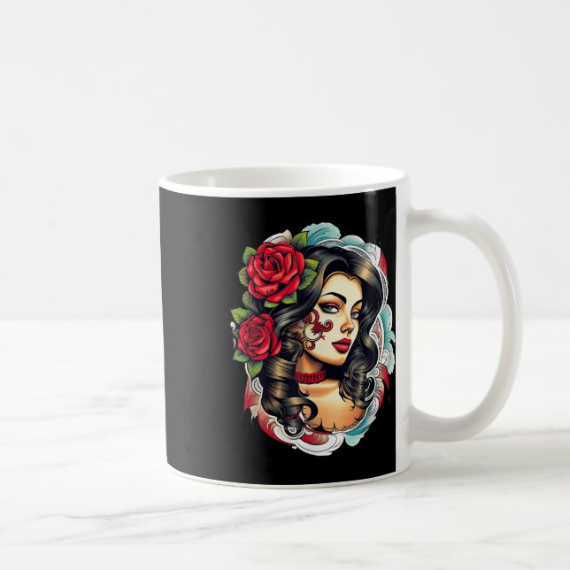 Mug Chicano Chicana La Raza Barrio Tatouage Art Décès (Droite)