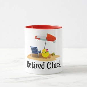 Mug Chick à la retraite sur la plage