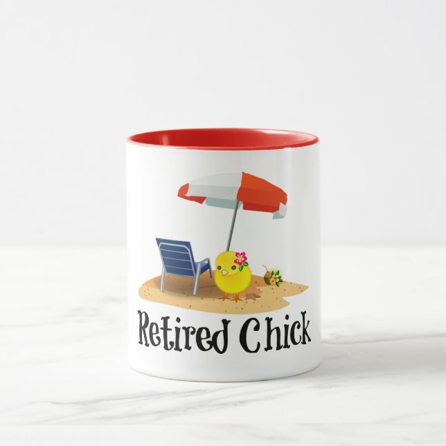 Mug Chick à la retraite sur la plage (Centre)