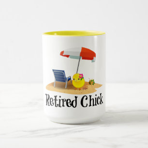 Mug Chick à la retraite sur la plage