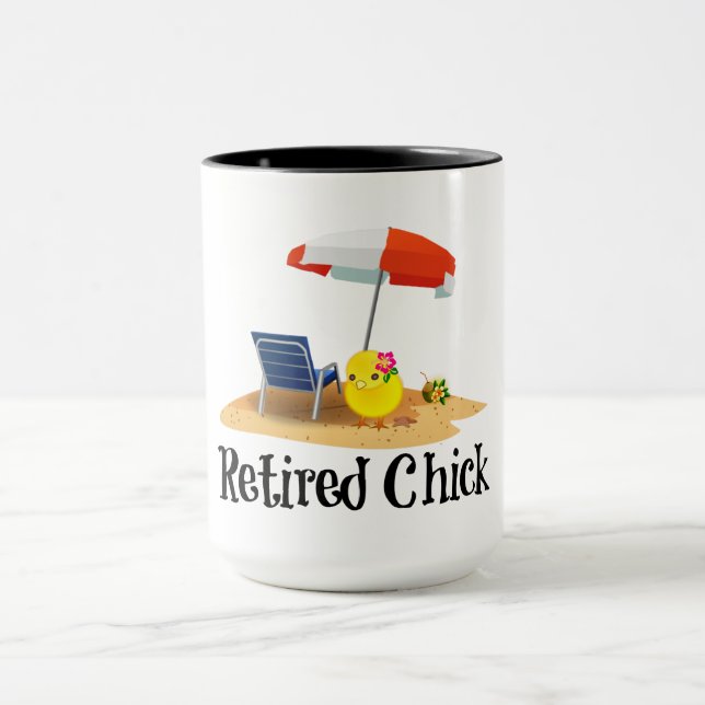 Mug Chick à la retraite sur la plage (Centre)