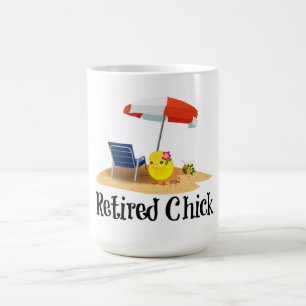 Mug Chick à la retraite sur la plage