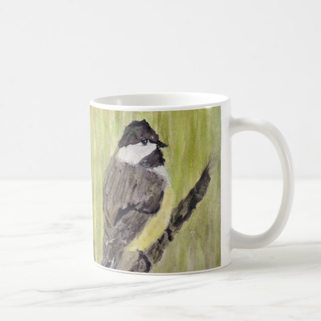 Mug Chickadee Bird - peinture acrylique. (Droite)