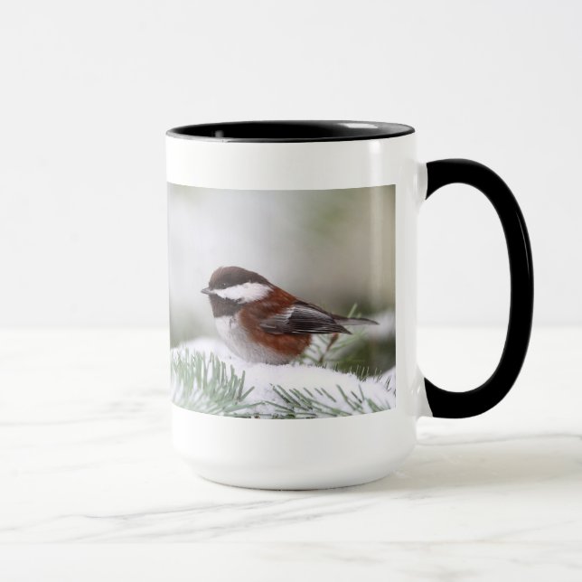 Mug Chickadee dans la neige (Droite)