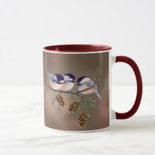 Mug CHICKADEES et PINECONES par SHARON SHARPE