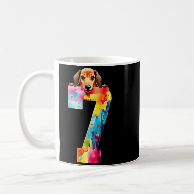 Mug Chien 7 Ans Anniversaire Teckel (Gauche)