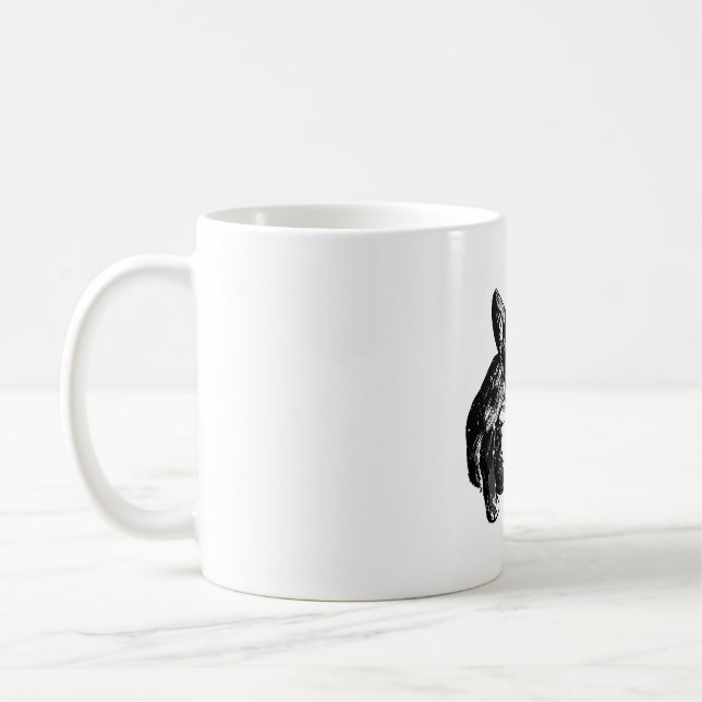 Mug Chien à baldaquin français dessin Musique blanche (Gauche)