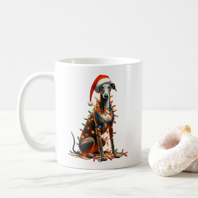 Mug Chien à col gris chiot Noël (Avec donut)
