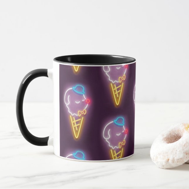 Mug Chien à crème glacée de néon (Avec donut)