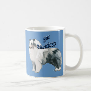 Mug Chien à feuilles bleues