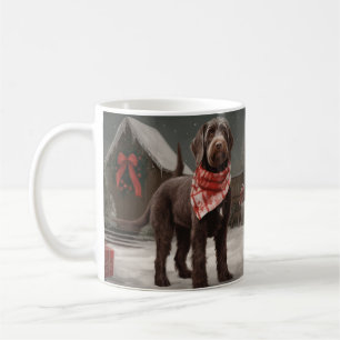 Mug Chien à poil dur dans un Noël enneigé
