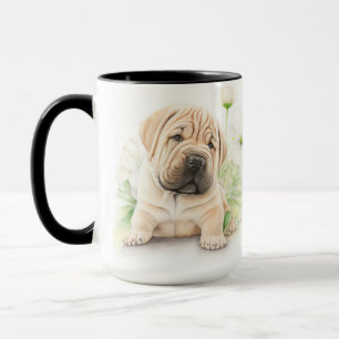 MUG CHIEN À POULET À COULEUR D'EAU ADORABLE TAN SHAR P