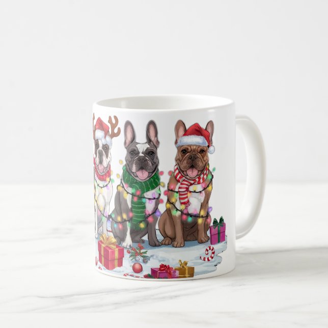 Mug Chien à rames de Noël (Devant droit)