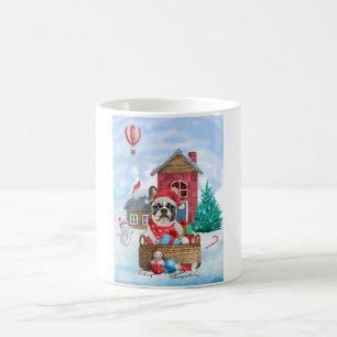Mug Chien à tête blanche dans la neige Maison de Chien