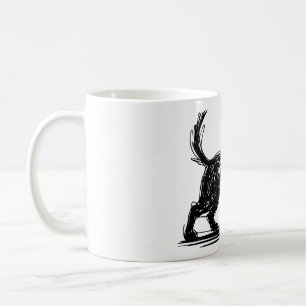 Mug Chien Abstrait Ligne Art  Mod Scribble Chien Minim