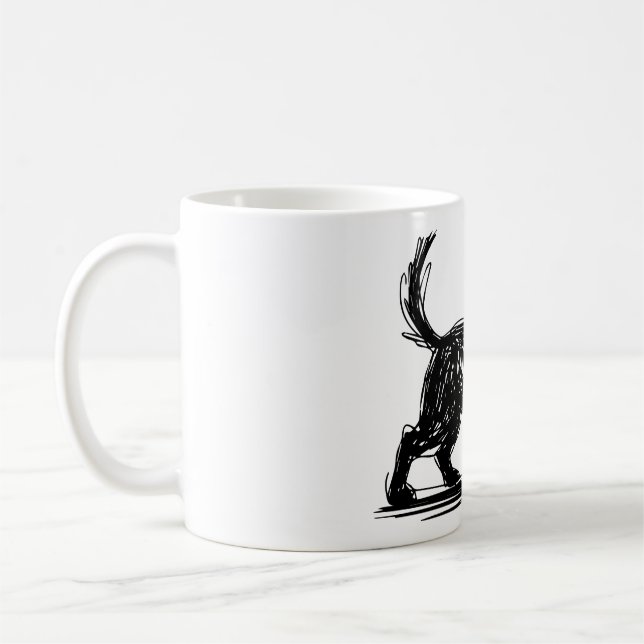 Mug Chien Abstrait Ligne Art  Mod Scribble Chien Minim (Gauche)