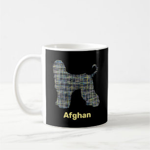 Mug Chien afghan Lignes jaunes et noires de grille Caf