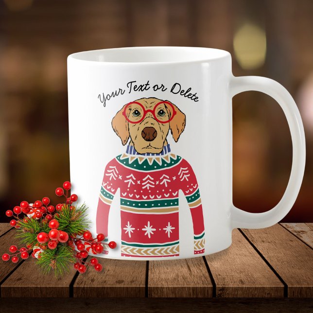 Mug Chien Amant Drôle Portant un laide de Noël (Créateur téléchargé)