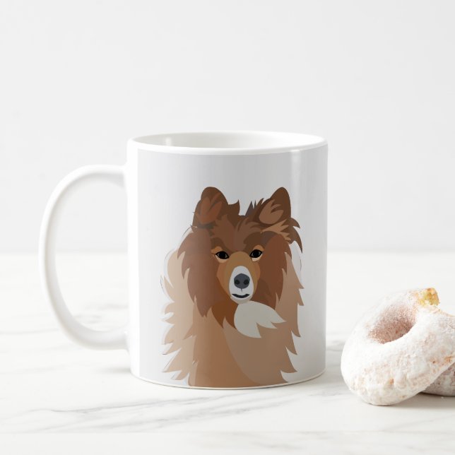 Mug Chien animal de compagnie Sheltie Chien (Avec donut)