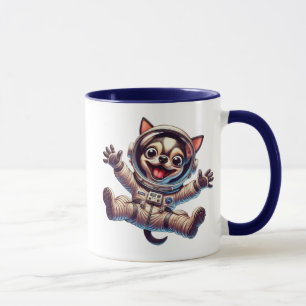 Mug Chien astronaute flottant dans l’espace.