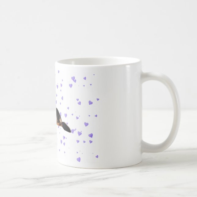 Mug Chien aux Coeurs pourpres en chute (Droite)