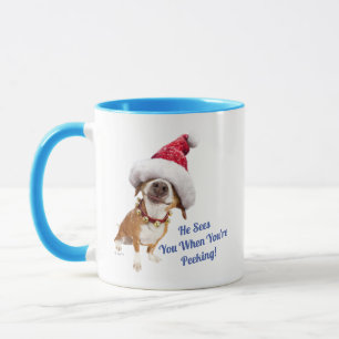 Mug Chien avec un grand chapeau de Père Noël