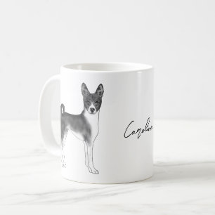 Mug Chien Basenji Mignon En Noir Et Blanc & Texte Pers