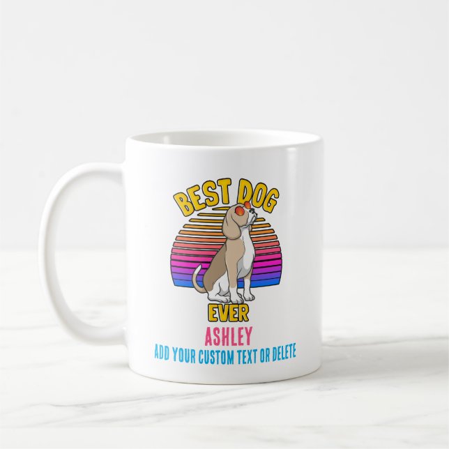 Mug Chien Beagle coloré rétro (Gauche)