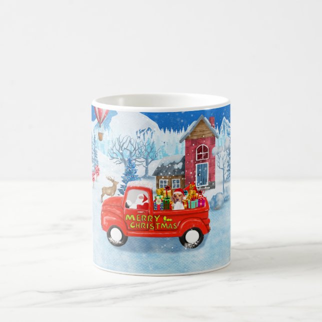 Mug Chien beagle dans la livraison de Noël Camion neig (Centre)