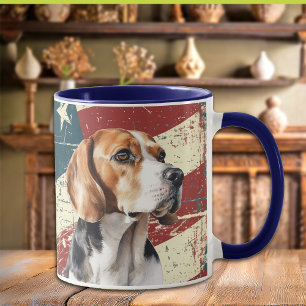 Mug Chien Beagle du pavillon Grunge USA