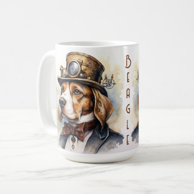 Mug Chien Beagle Steampunk (Devant gauche)