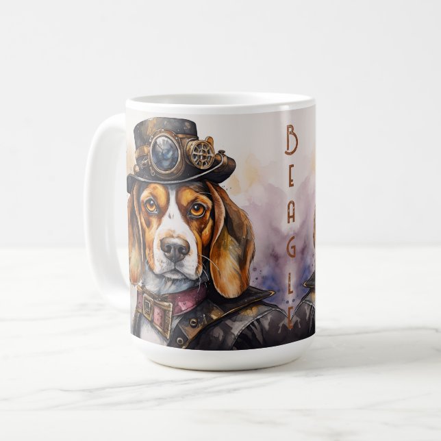 Mug Chien Beagle Steampunk (Devant gauche)