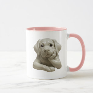 Mug Chien beige brillant qui s'ennuie.