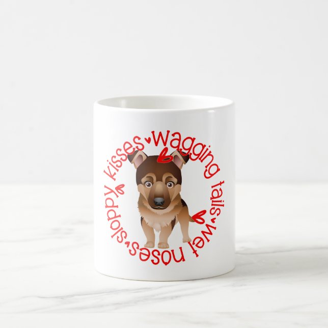 Mug Chien berger allemand, baisers négligés (Centre)