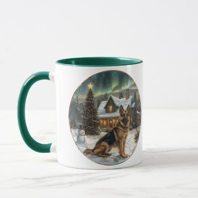 Mug Chien berger allemand de Noël (Gauche)