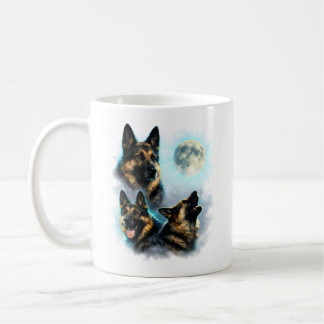 Mug Chien Berger Allemand Hurlement à la Lune